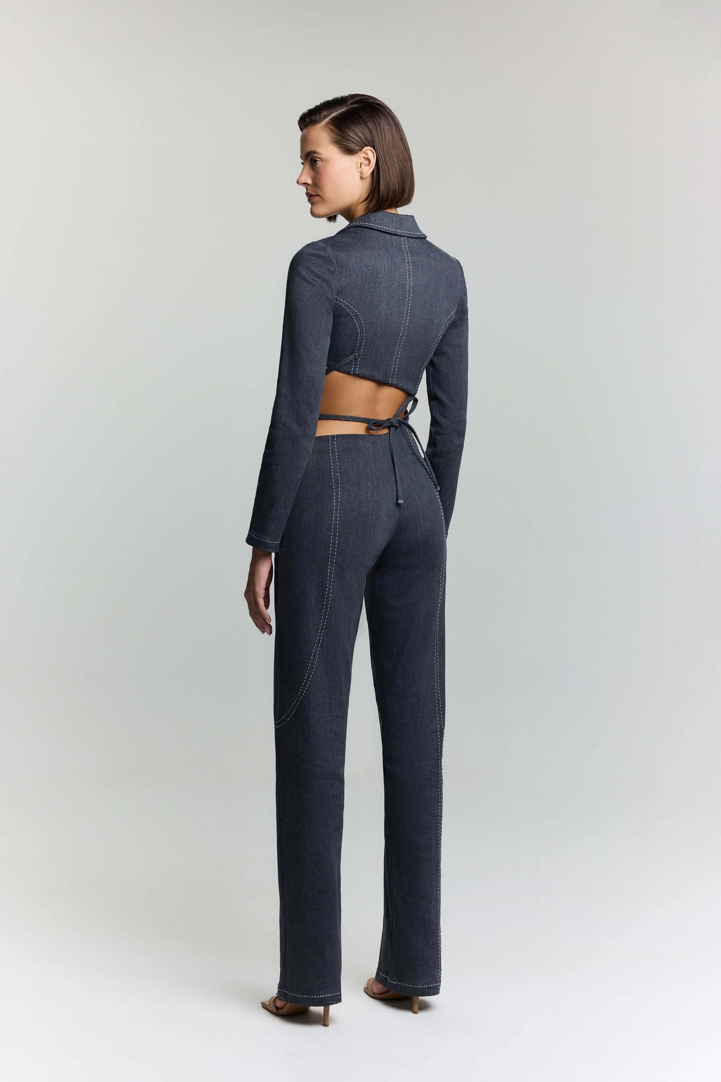 JENDUE Serendipity Denim Jean - Asymmetrical Waist Jeans-4