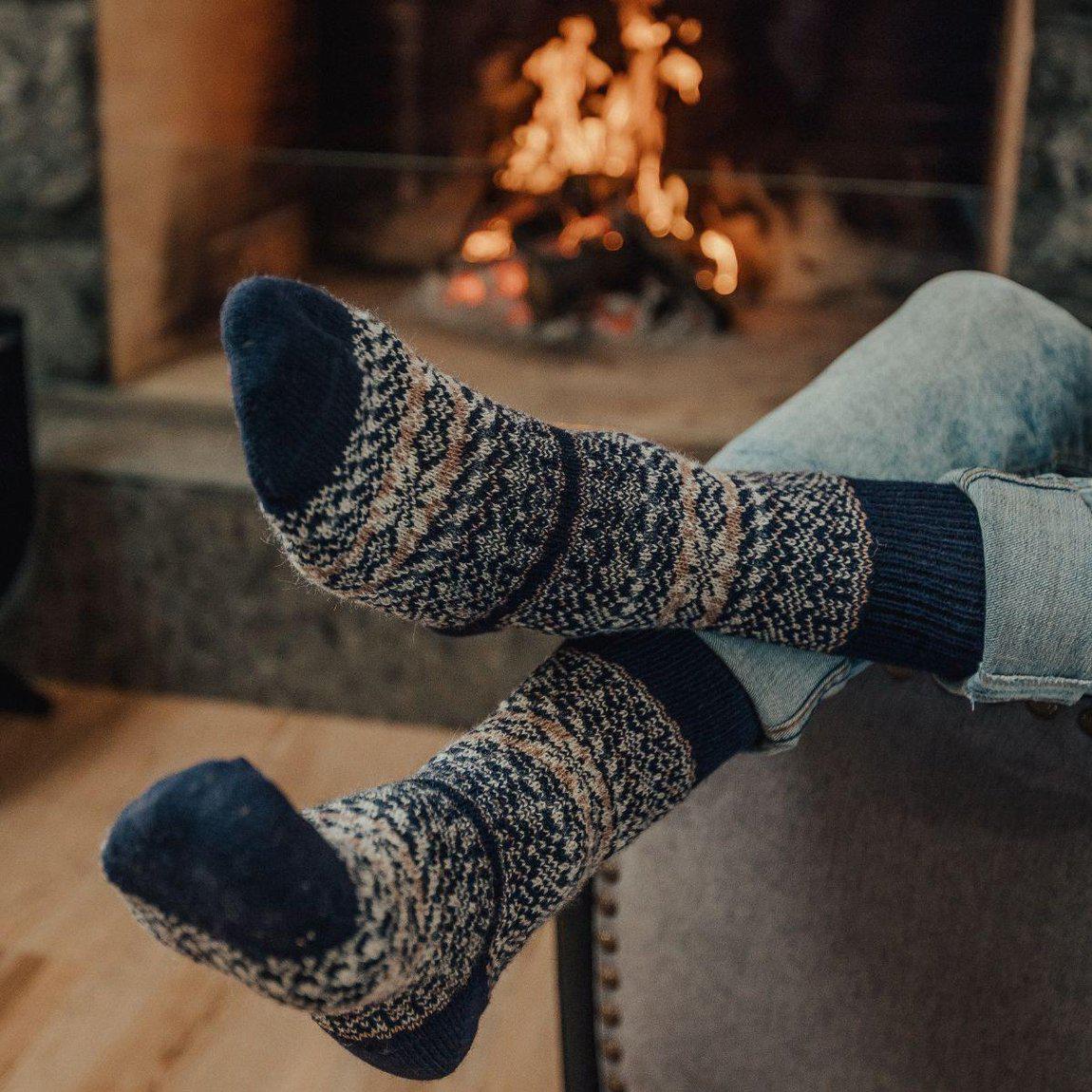 Nordic Socks Merino Wool in PERFORM™ (Sigrid - Navy) - Unisex-1