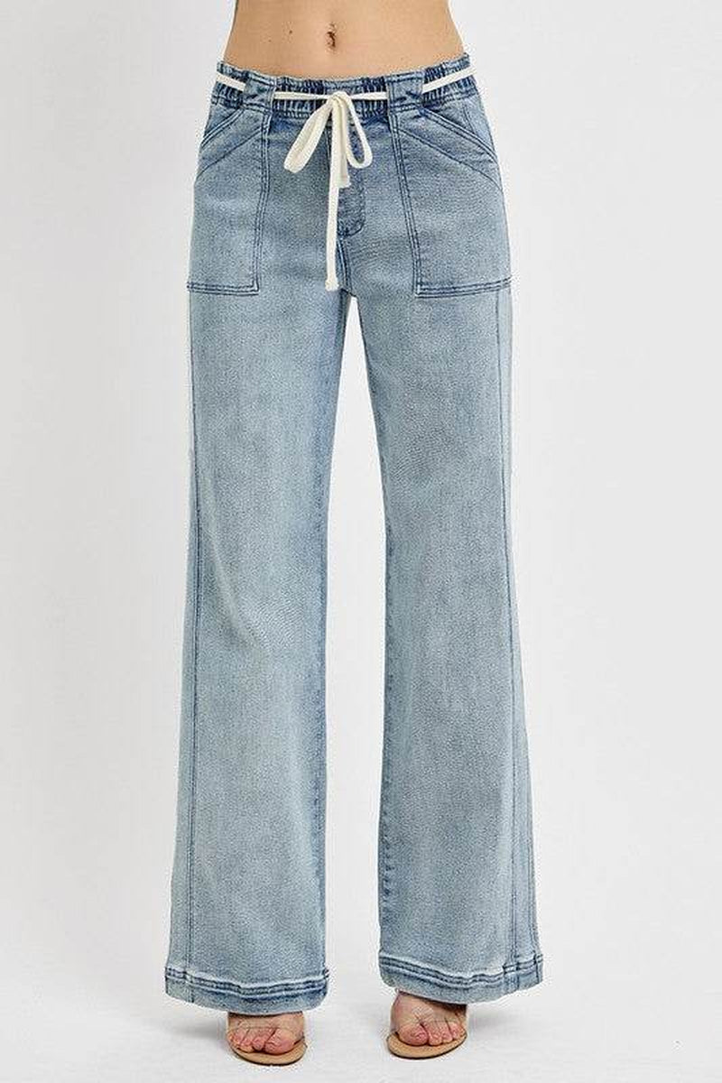 RISEN Full Size Straight Leg Jeans with Pockets plus Size