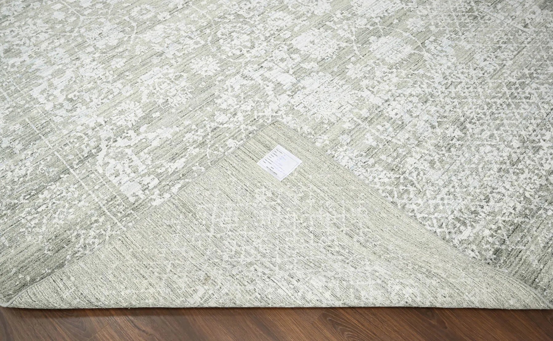 8x10 Gray, Beige Hand Knotted 100% Wool Modern & Contemporary Oriental Area Rug-2