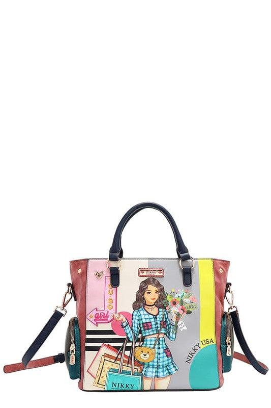 Nicole Lee USA Eco-Leather Handbag with Side Pockets-3