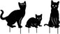 Garden Decor for Outside, 3 Pack Metal Cat Decorative Garden Stakes, Black Cat Silhouette Yard Stakes Spring Garden Decor Outdoor Statues with Reflective Eyes Cat Gifts for Cat Lovers