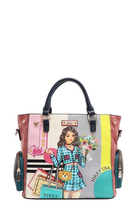 Nicole Lee USA Eco-Leather Handbag with Side Pockets-2
