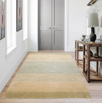 3'10''x6' Hand Knotted Tibetan Wool and Silk Tibetan Modern & Contemporary  Oriental Area Rug Aqua,Beige Color-0