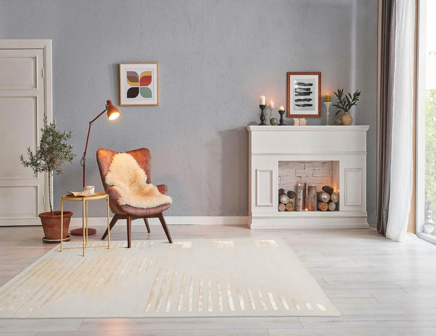 5'x7' Hand Tufted Hand Made 100% Wool Designer Modern & Contemporary  Oriental Area Rug Tone On Tone,Gray Color-0