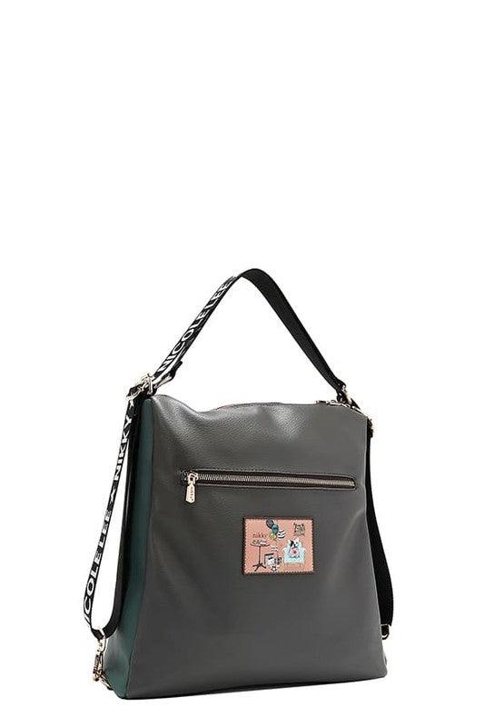 Nicole Lee USA Multifunction Adjustable Strap Eco-Leather Backpack-4