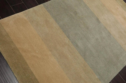 3'10''x6' Hand Knotted Tibetan Wool and Silk Tibetan Modern & Contemporary  Oriental Area Rug Aqua,Beige Color-4