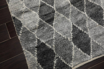 LoomBloom 5x8 Elegant Gray Tone On Tone Wool Oriental Area Rug-4