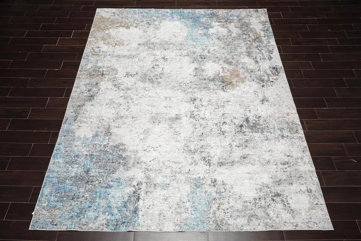 Multi Size Beige Machine Made Contemporary/Abstract washable Polyester Oriental Area Rug-2