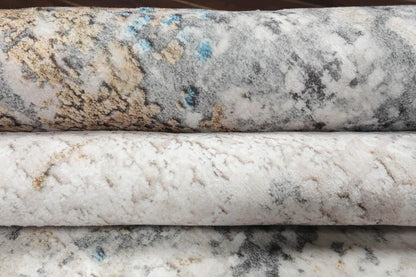 Multi Size Beige Machine Made Contemporary/Abstract washable Polyester Oriental Area Rug-4