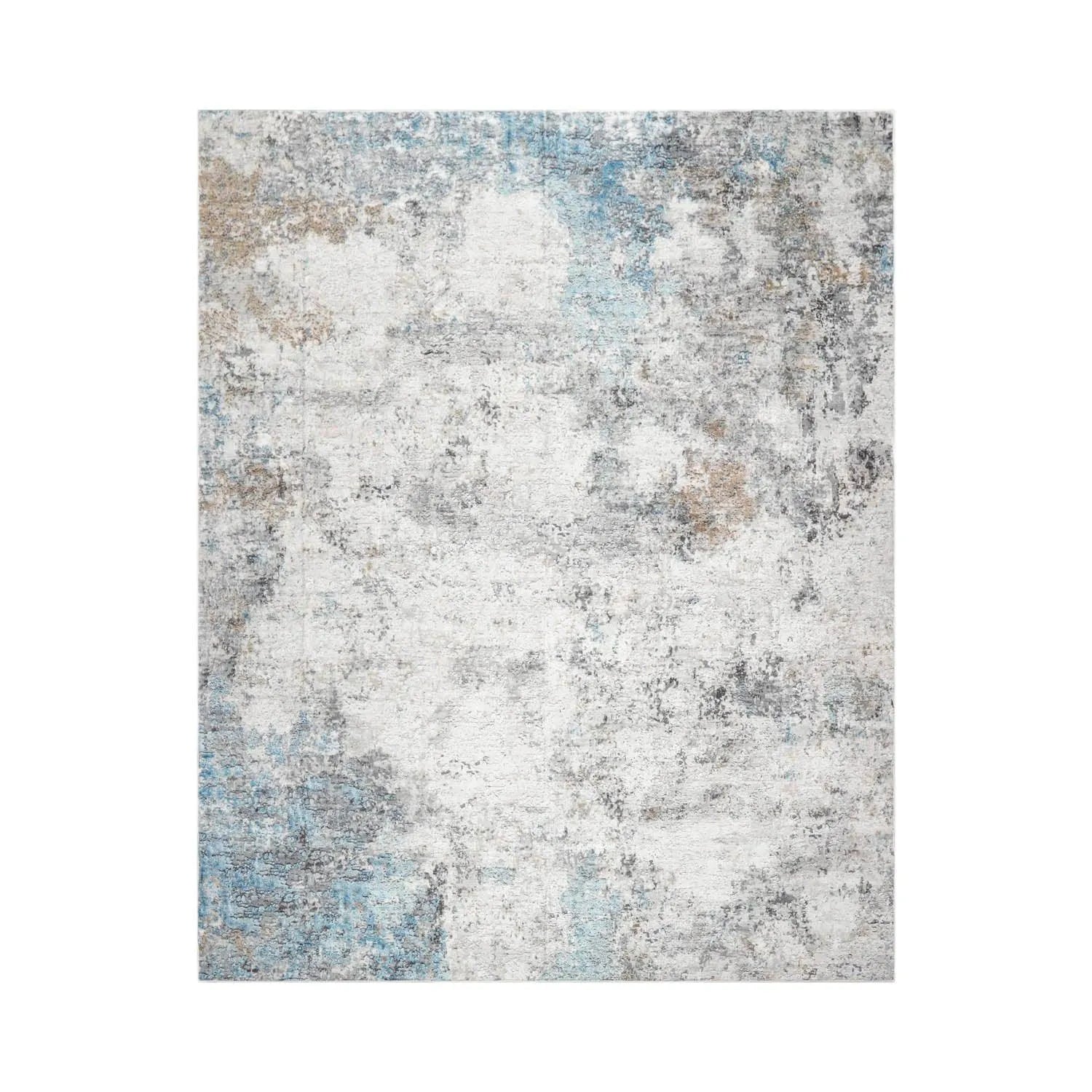 Multi Size Beige Machine Made Contemporary/Abstract washable Polyester Oriental Area Rug-1
