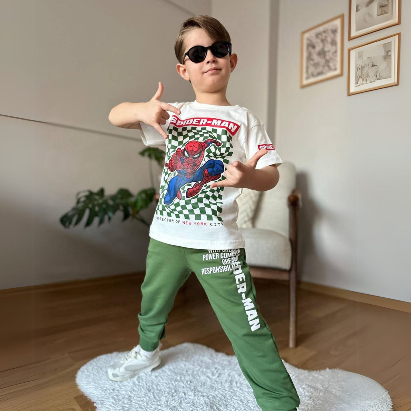 Spidy Power Cotton Joggers Set-1