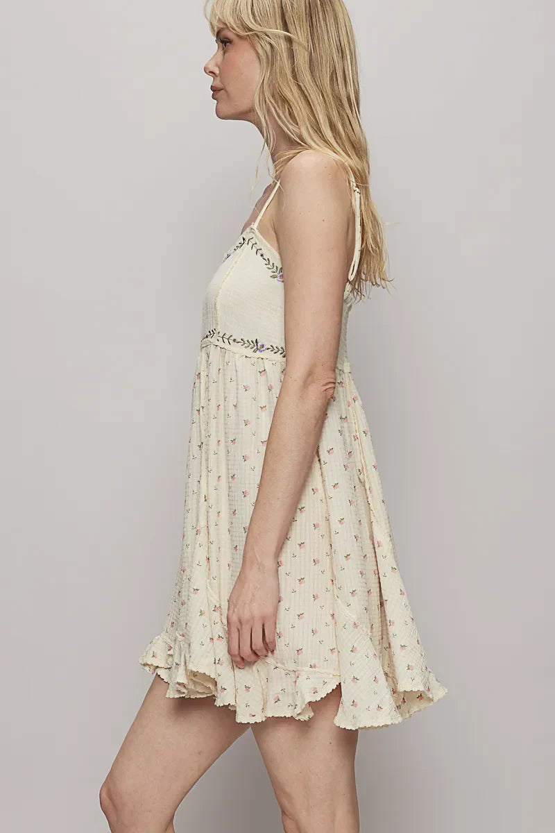 POL Ruffled Hem Floral Print Cami Mini Dress-2