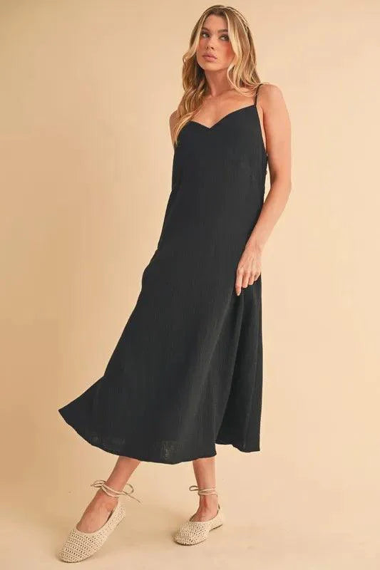 Aemi+Co Side Button Midi Cami Dress-1