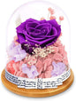 Handmade Delivery Gift Preserved Rose in Glass Dome - Artificial Flowers Creative Gifts for Friend or Women and Family on Valentine'S Day,Chrismas,Birthday,Relationship Gifts for They.(Voilet)