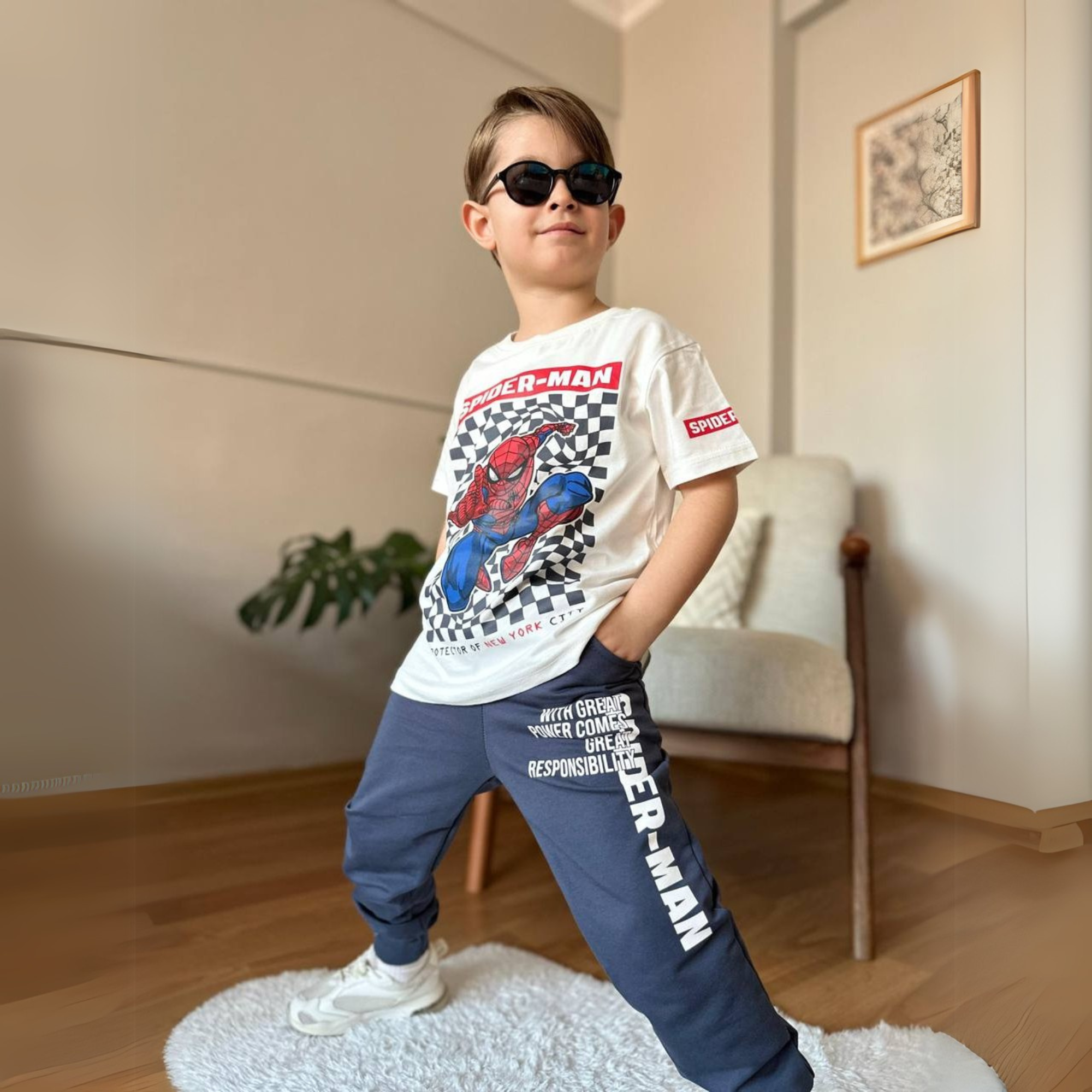 Spidy Power Cotton Joggers Set-2