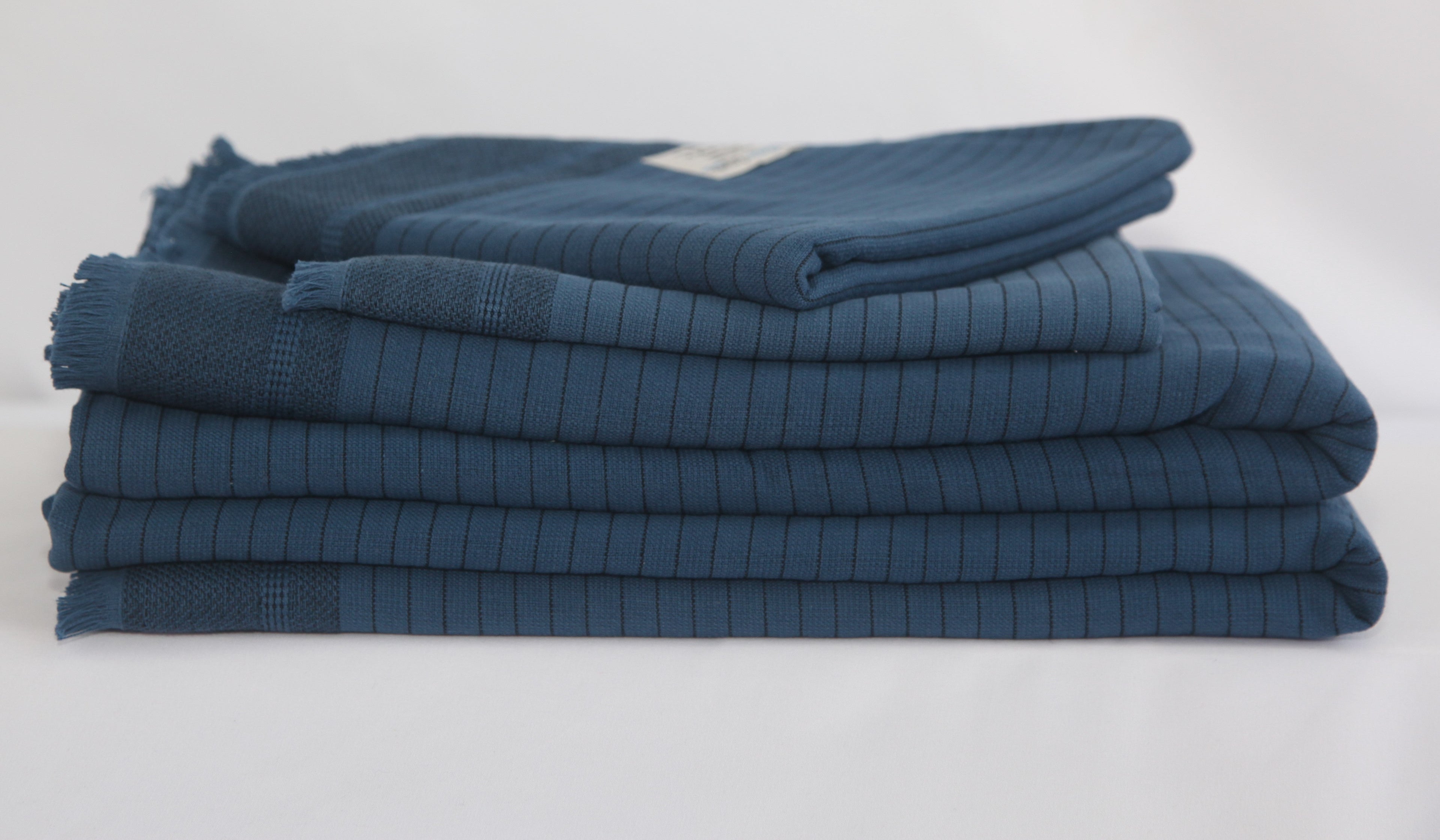 Del Mar Navy Terry Turkish Towel Set-1