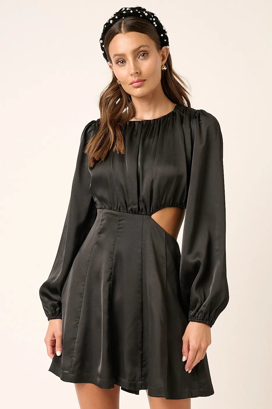 Mittoshop Satin Side Cutout Detail Mini Dress-0