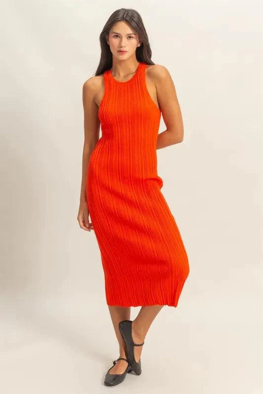 HYFVE Round Neck Bodycon Ribbed Knit Dress-3