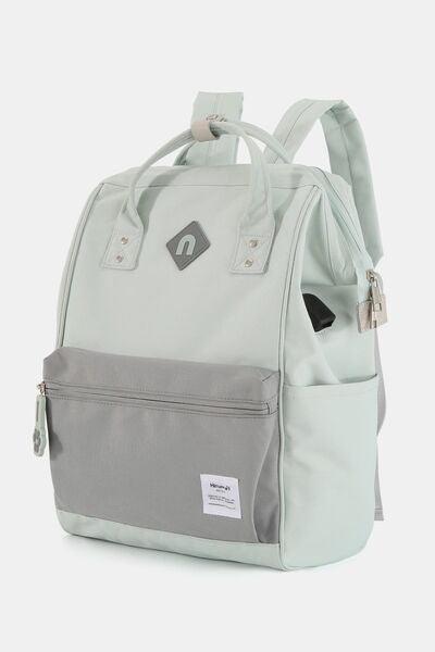 Himawari Contrast Waterproof Backpack Bag with External USB Port-5