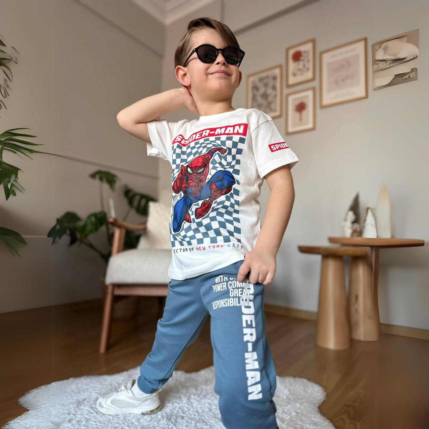 Spidy Power Cotton Joggers Set-0