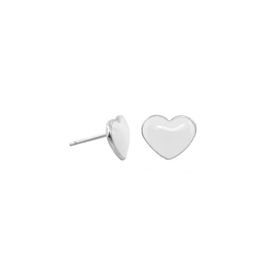 Enamel Heart Stud Earrings