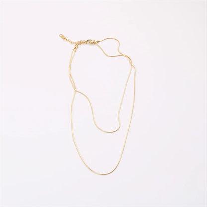 18K Gold Plated Double-Row Snake Chain Necklace
