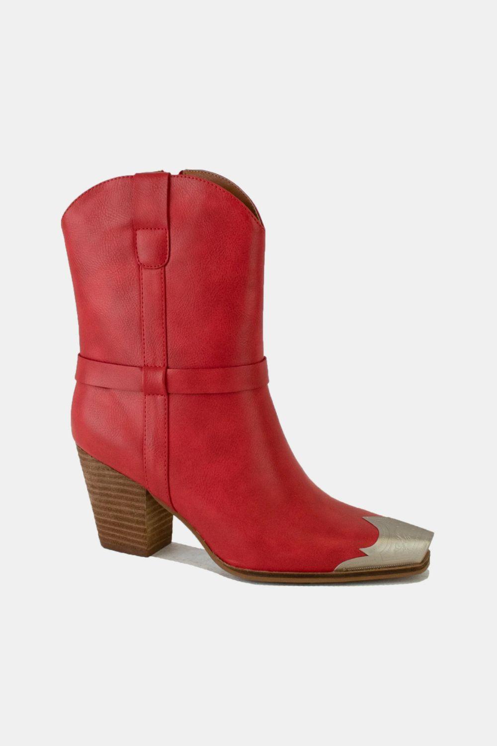 Mayfair Faux Leather Metal Toe Ankle Boots-1
