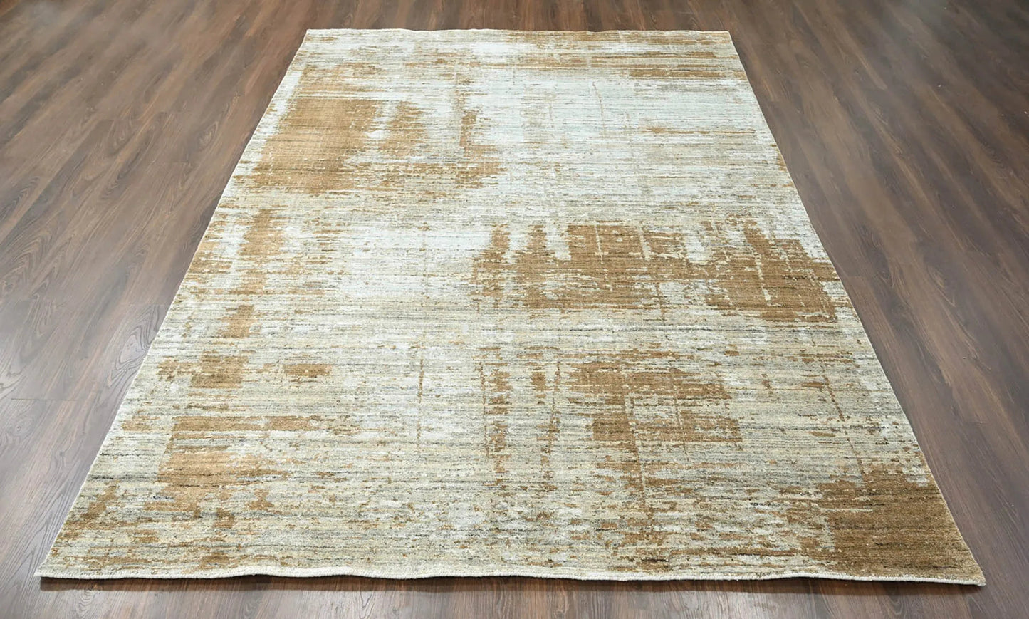 8x10 Gray, Beige Hand Knotted Oushak 100% Wool Modern & Contemporary Oriental Area Rug-3