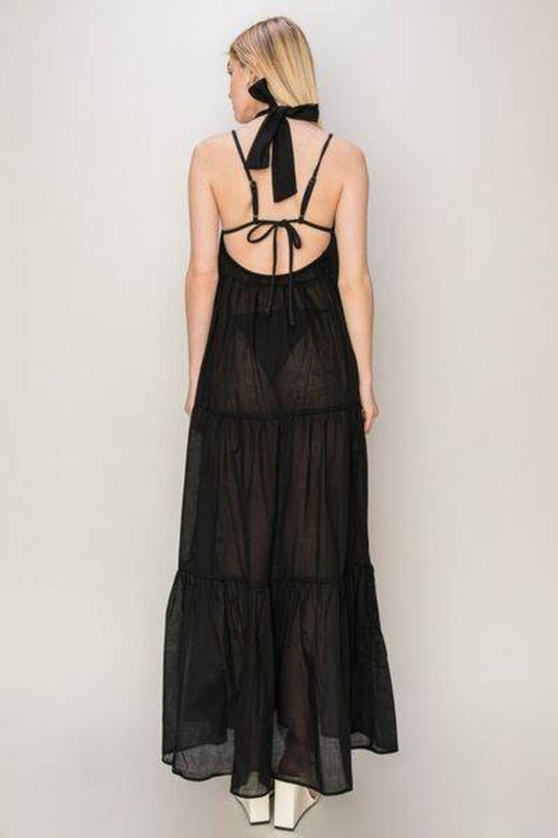 Halter Neck Cover up Maxi Dress