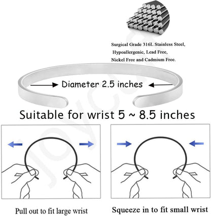 Inspirational Bracelets for Women Inspirational Cuff Bangle for Her with Engraved Message Christmas Birthday Gifts for Her