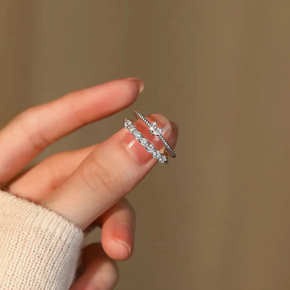 925 Sterling Silver round Zircon Rings