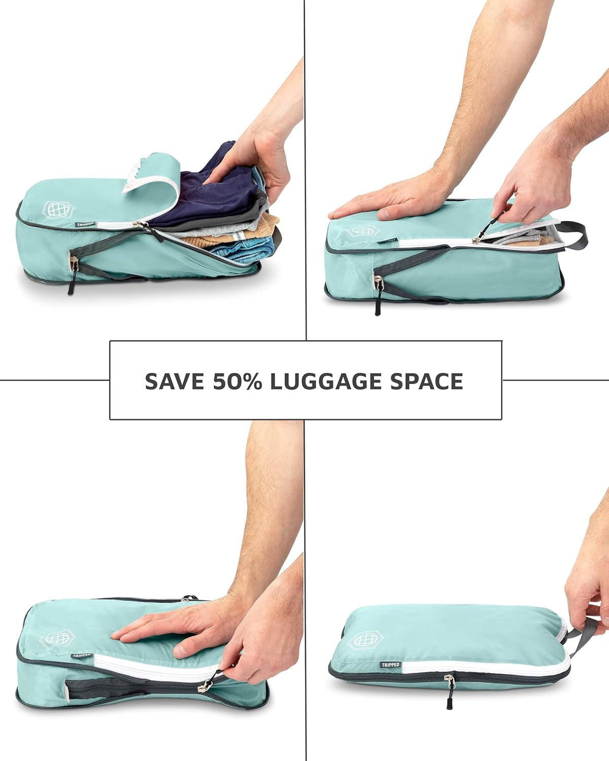 Compression Packing Cubes Set for Travel - Lightweight, Durable Clothes Organizer for Carry-On Luggage and Suitcases by