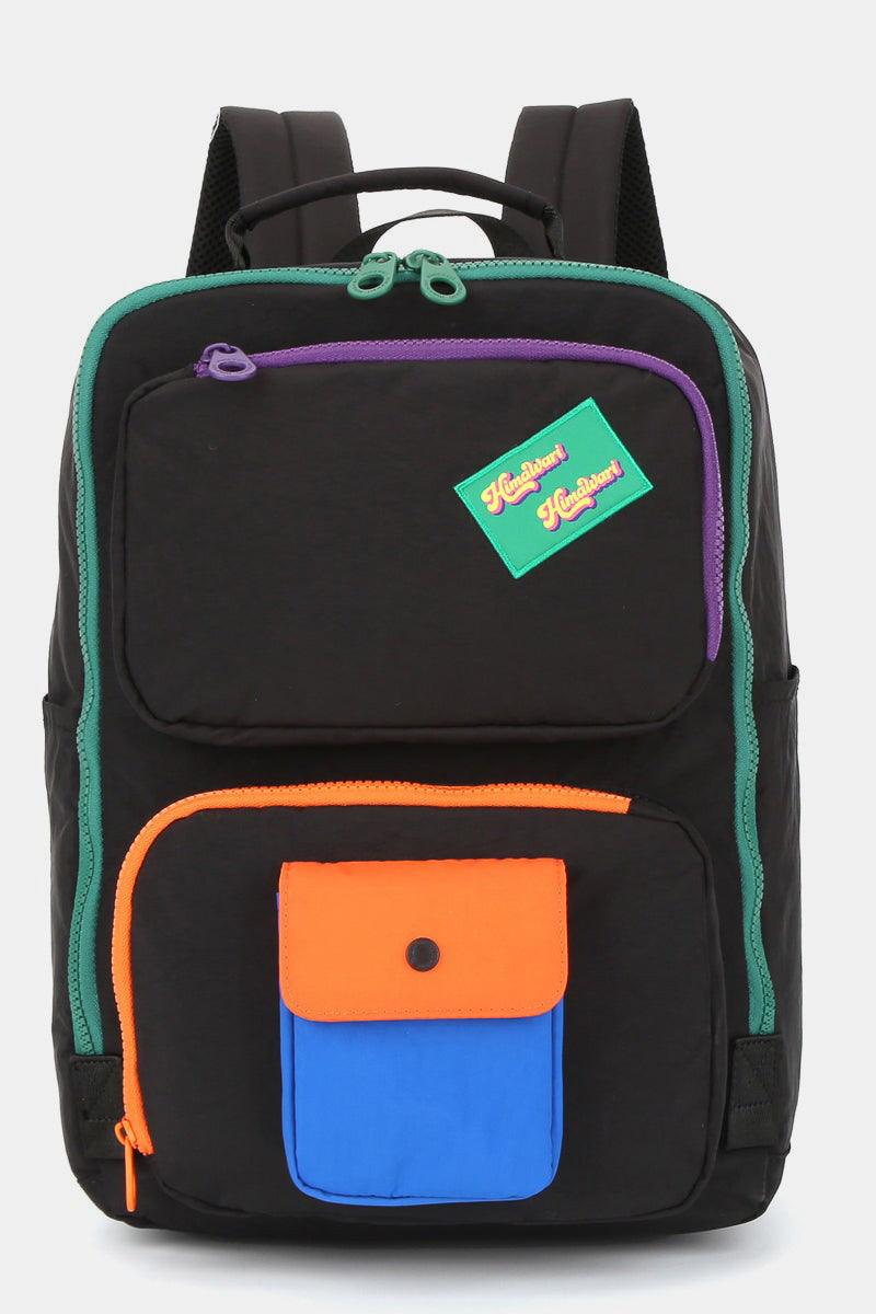 Himawari Contrast Nylon Backpack Bag with Handles-2