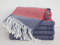 MONACO RED NAVY STRIPE TURKISH TOWEL-0