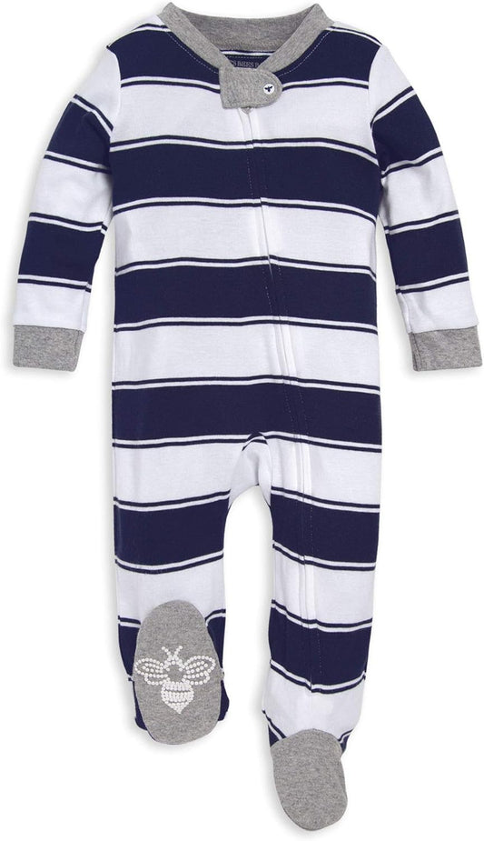 Baby Girls Pajamas, Zip Front Non-Slip Footed Sleeper Pjs, 100% Organic Cotton