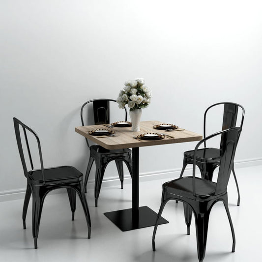 vidaXL Bistro Table Kitchen Bar Table Dining Room Table MDF and Steel Round-10