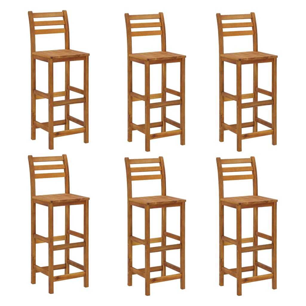 vidaXL 7 Piece Patio Bar Set Solid Wood Acacia-3