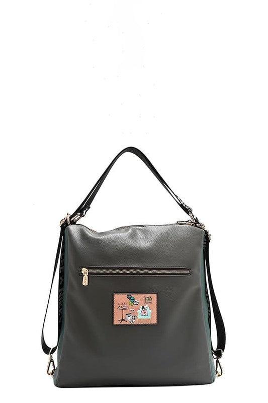 Nicole Lee USA Multifunction Adjustable Strap Eco-Leather Backpack-3