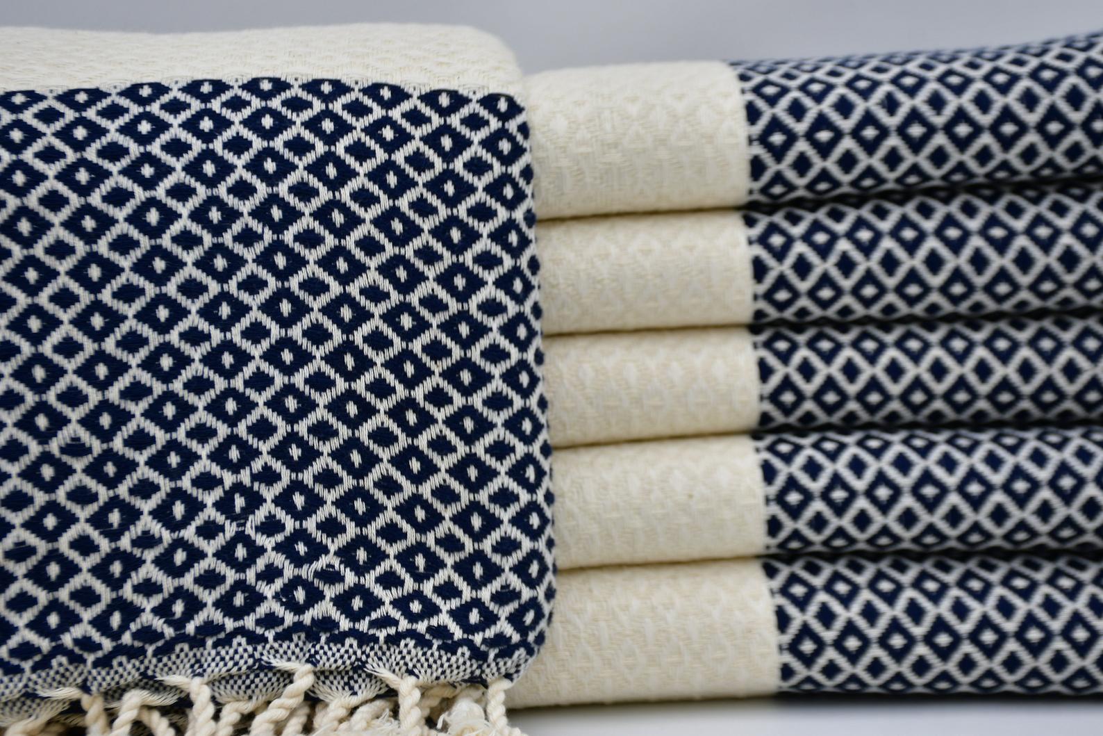 SMALL DIAMOND BLACK TURKISH BATH & HAND TOWEL SET-0