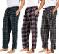 1Pack or 3Pack Mens PJ Pajama Pants Bottoms Fleece Lounge Pants Sleepwear Plaid Pjs with Pockets Microfleece