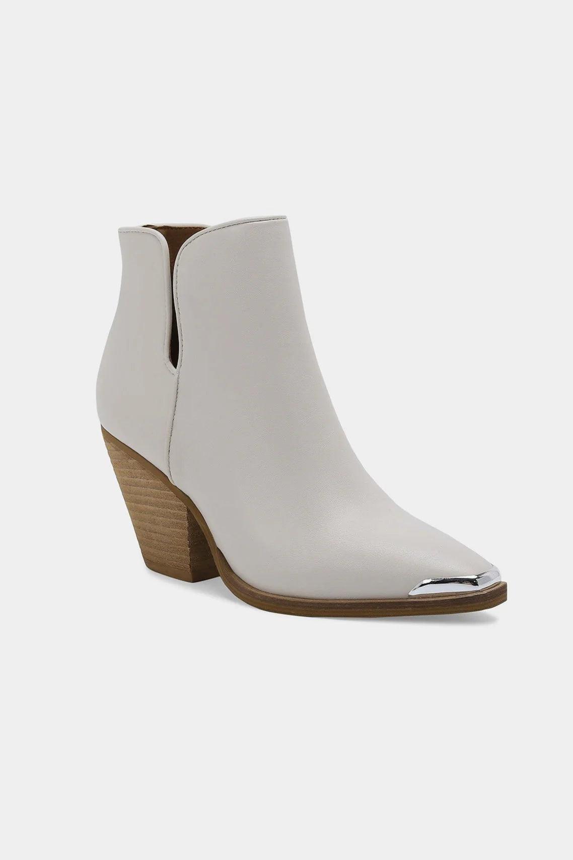 MayFair Pointed Metal-Tip Toe Block Heel Ankle Boots-1
