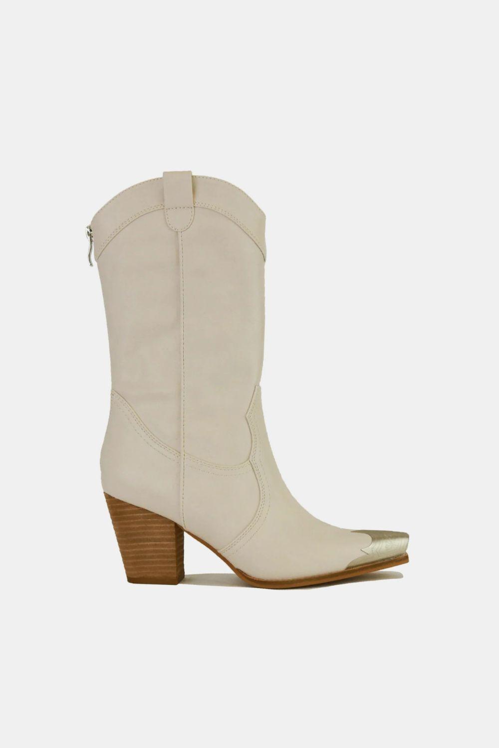 MayFair Metal-Toe Block Heel Ankle Boots-0