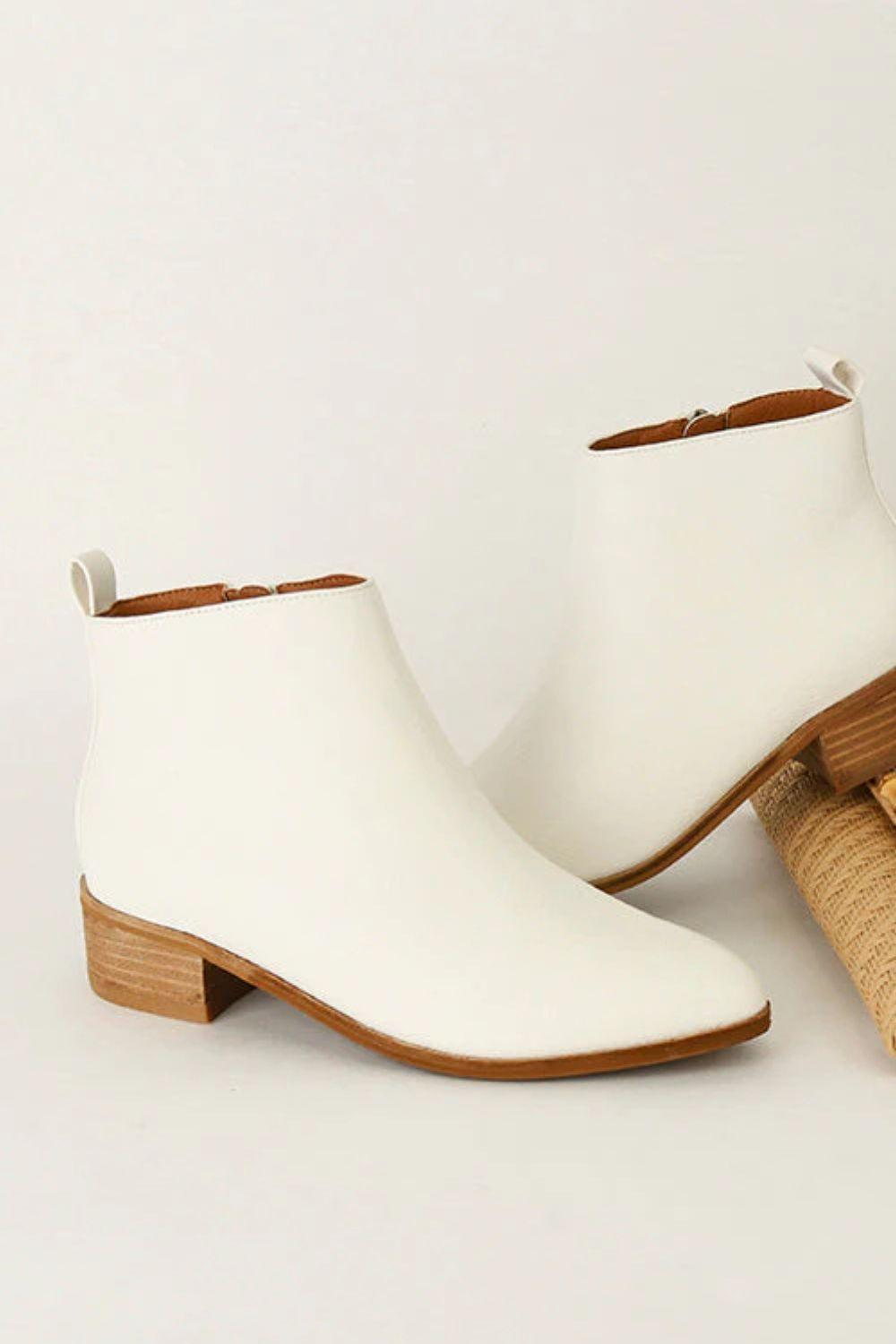 MayFair PU Leather Block Heel Boots-0