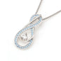 Blue Aquamarine Infinity Birthstone Necklace - March Gemstone