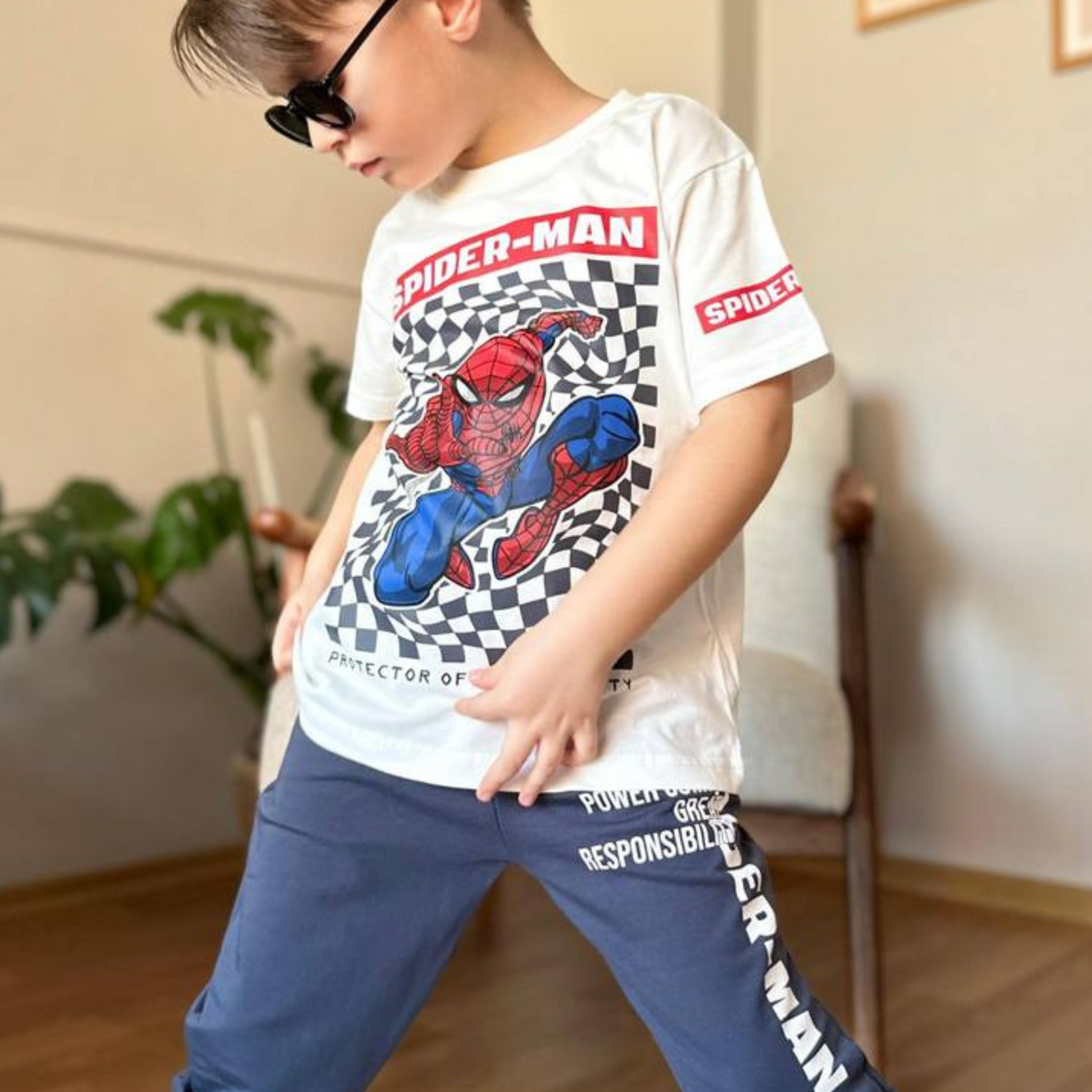 Spidy Power Cotton Joggers Set-4