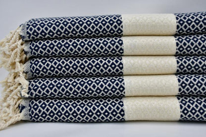 SMALL DIAMOND BLACK TURKISH BATH & HAND TOWEL SET-1