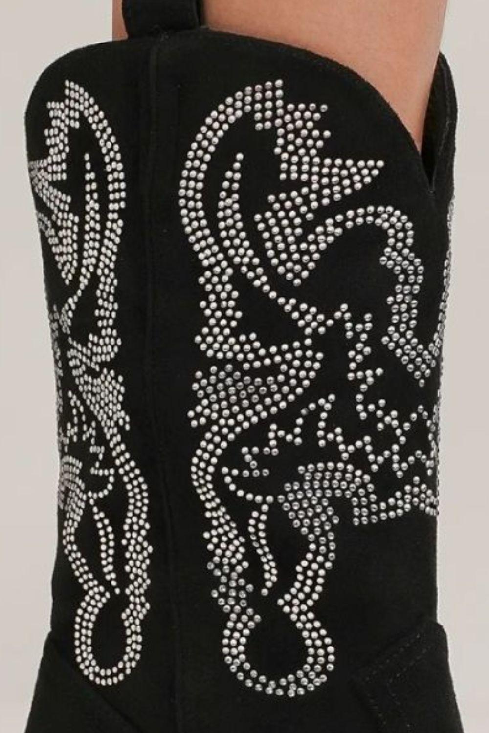 Mayfair Rhinestone Detail Point Toe Boots-2
