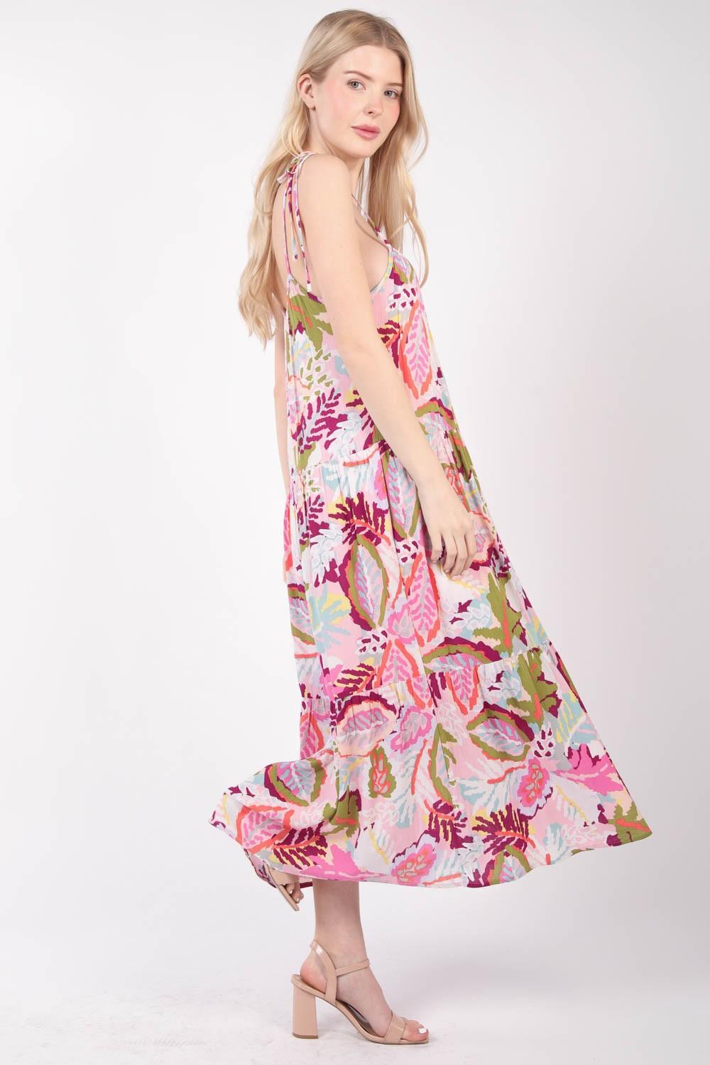 VERY J Tropical Printed Cami Midi Dress-2