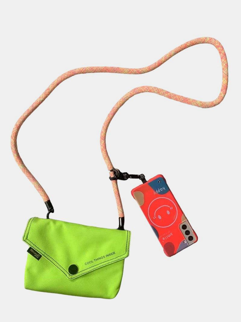 Himawari Solid Color Envelope Shape Crossbody Bag with Removable Strap-0